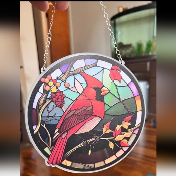 New Red cardinal bird suncatcher - Picture 6 of 6
